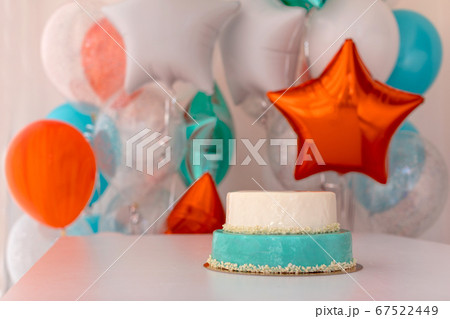 Birthday cake on table at home 67522449