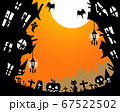 左右に建物を配したハロウィン背景 67522502