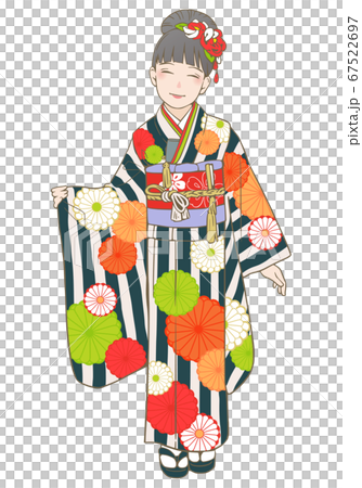 七五三着物ベクターイラスト(7歳女児) 七五三着物ベクターイラスト(7歳女児) 67522697
