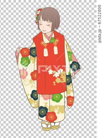 Shichigosan Kimono Vector Illustration 3 Years Stock Illustration
