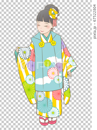 Shichigosan kimono vector illustration (3 years... - Stock Illustration ...