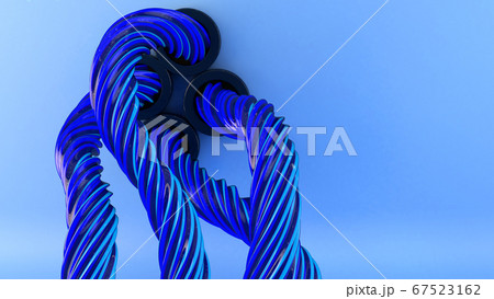 Abstract twister cable plugged into the wall. Technology or industrial element background. 3D illustration 67523162