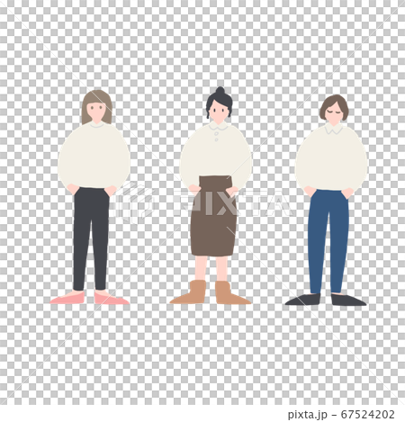 おしゃれガールズのイラスト素材