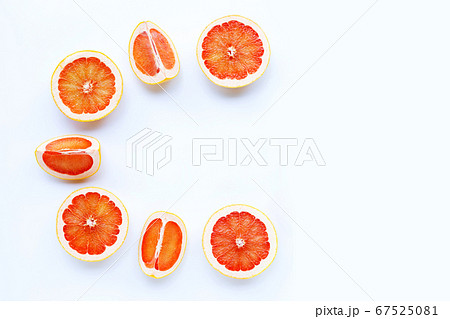 High vitamin C. Juicy grapefruit on white. 67525081