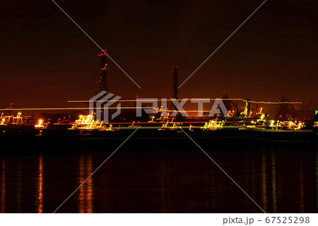 瀬戸内海白石島からの福山製鉄所夜景 67525298