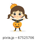 Halloween Cute Pumpkin Jack O Lantern Girl Costume Vector 67525706