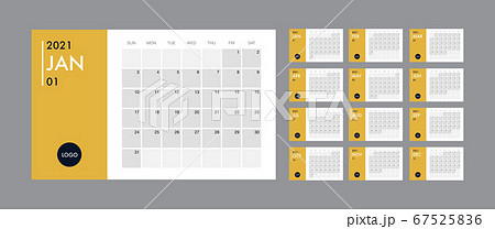 Calendar 2021 template planner vector diary in a minimalist style 67525836