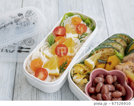 夏のヘルシーなおいしい手作りのお弁当【素麺 そうめん】 夏のヘルシーなおいしい手作りのお弁当【素麺 そうめん】 67526910
