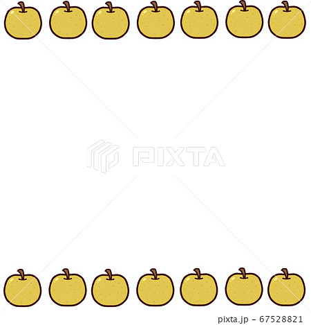 かわいい梨のラインフレームのイラスト素材