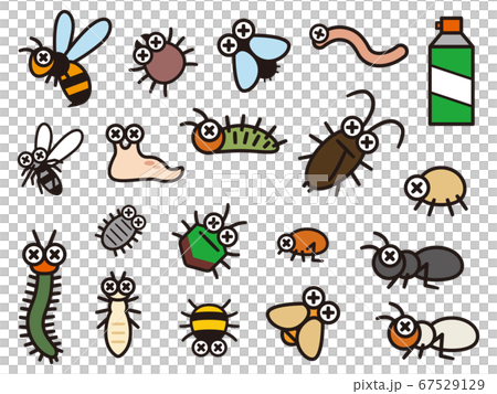 Set of deformed illustrations of pest control 67529129