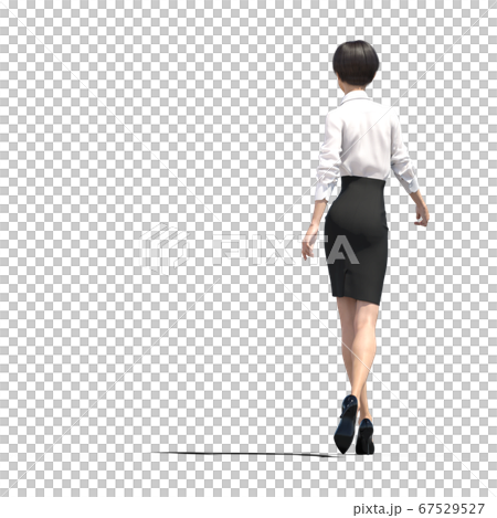 一個穿商務裝的女人走3DCG插圖素材 67529527