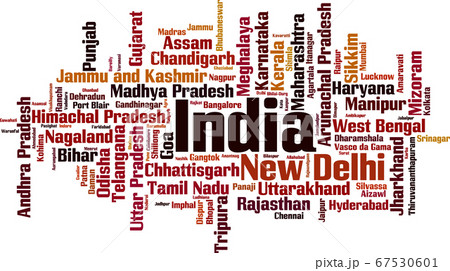 Cities in India word cloud 67530601