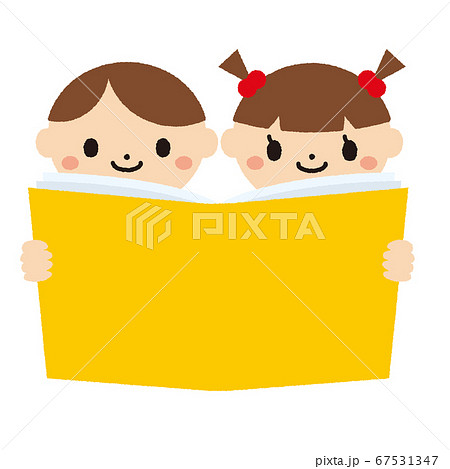 本を読む子供たちのアイコン 線なし 文字なし 67531347