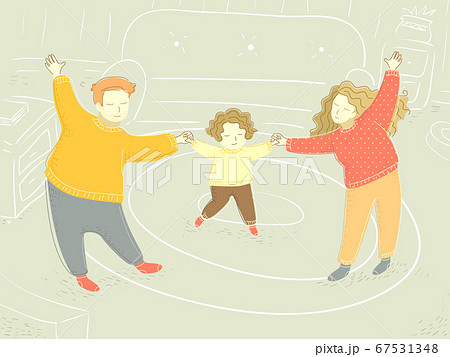 Family Happy Sweater Home Living Room Illustration Family Happy Sweater Home Living Room Illustration 67531348