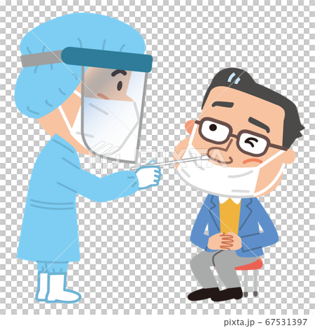 検体採取　鼻腔　イラスト 67531397