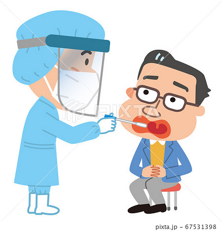 検体採取　口腔　イラスト 67531398
