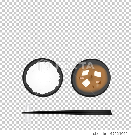 ごはんと味噌汁のセット 朝食のイラスト のイラスト素材