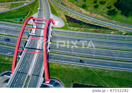 Highway Aerial View. Overpass and bridge. from above 67532282