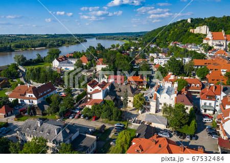 Kazimierz Dolny, Poland. Aerial view of Old Town. 67532484