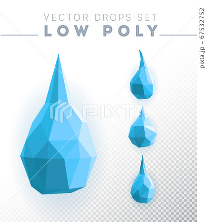 Vector Illustration. Abstract polygonal drops. Drops symbol. 67532752