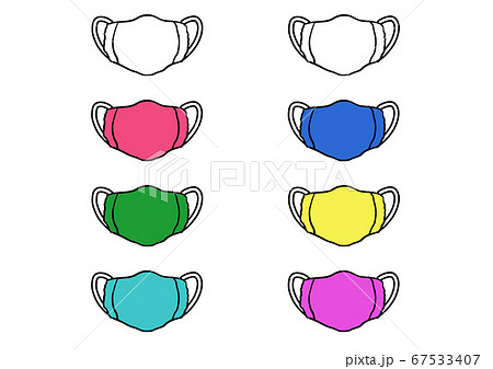 衛生関連_ガーゼマスク_無地_正面_その1 67533407