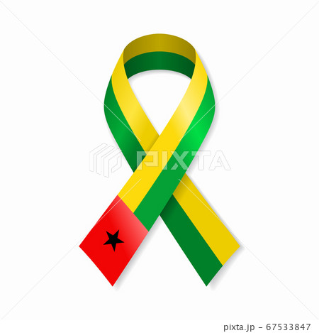 Guinea-Bissau flag stripe ribbon on white background. Vector illustration. 67533847