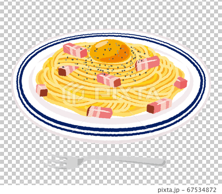 カルボナーラスパゲティのイラスト パスタのイラスト素材