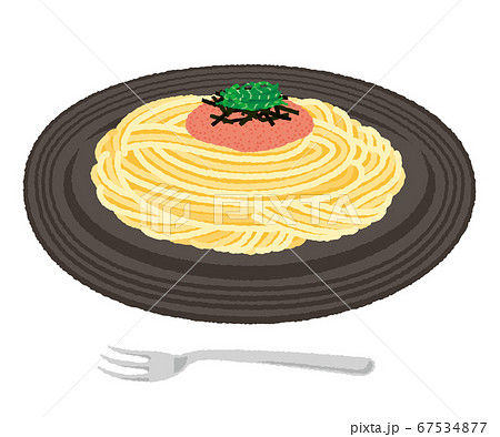 たらこスパゲティのイラスト パスタのイラスト素材