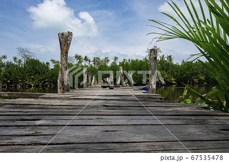fishing village scenery located in Terengganu, Malaysia under blue sky background 67535478