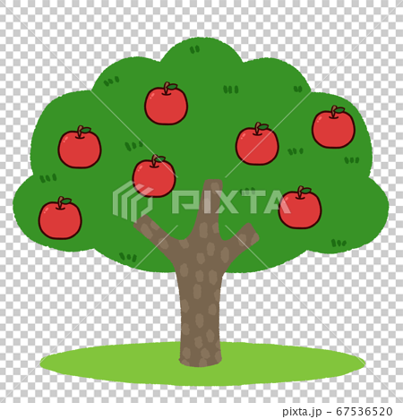 かわいいリンゴの木のイラスト素材