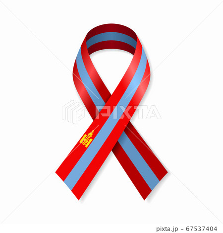 Mongolian flag stripe ribbon on white background. Vector illustration. Mongolian flag stripe ribbon on white background. Vector illustration. 67537404