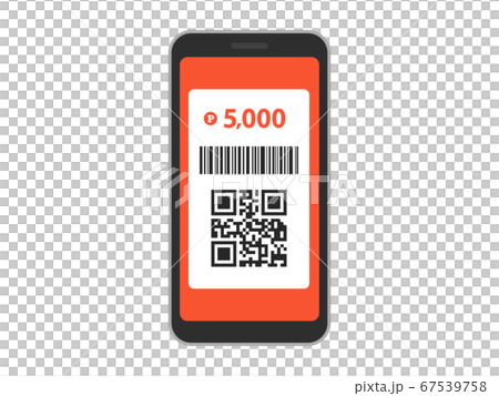 スマートフォンのキャッシュレス決済のイラスト 67539758