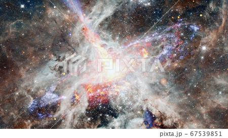 Space landscape with nebula and pulsar. Elements Space landscape with nebula and pulsar. Elements 67539851
