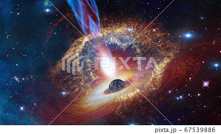 Bright quasar in deep space. Elements of this 67539886