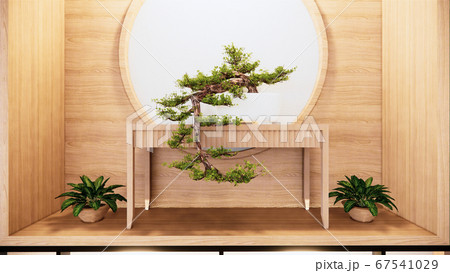 Home interior wall mock up with wooden bed in Home interior wall mock up with wooden bed in 67541029