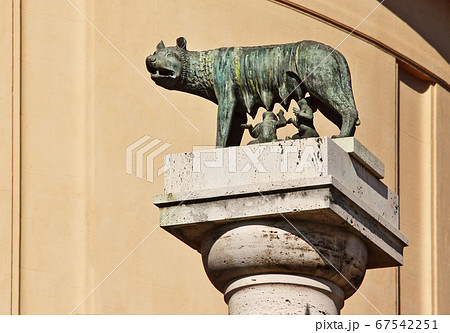 roman she-wolf suckling Romulus and Remus, Rome 67542251
