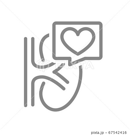 Kidney with heart in chat bubble line icon. Healthy organ for filtering blood symbol 67542416