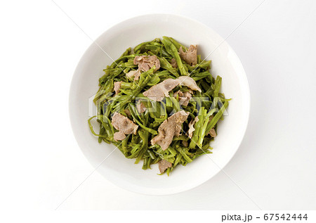 空芯菜の茎と豚肉の炒め物 空芯菜の茎と豚肉の炒め物 67542444