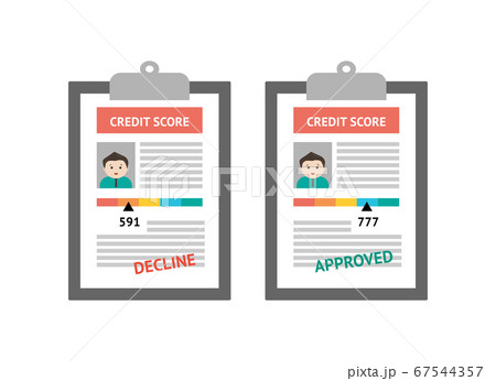 Credit score scale concept flat vector illustration 67544357