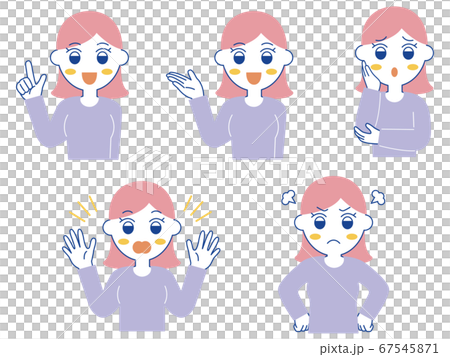 Illustration material set of women Illustration material set of women 67545871