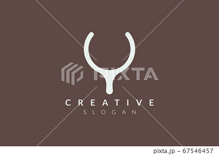 Y letter slingshot logo design. Minimalist and 67546457