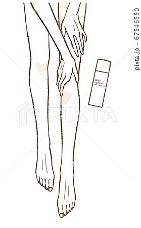 女性の脚 ボディケアのイラスト素材