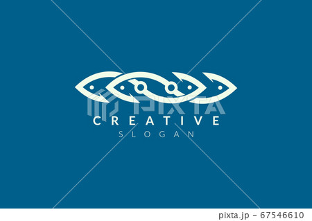 Abstract minimalist fish shape vector design. Abstract minimalist fish shape vector design. 67546610