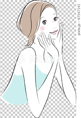 美女形象插畫短髮女人 67547141