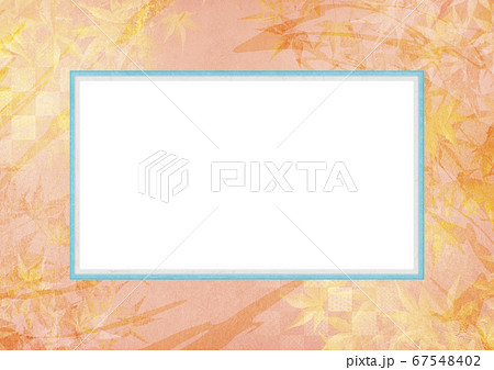 和紙の風合いを感じる背景イラスト-秋、紅葉の季節感【XL-A3 350dpi】 67548402