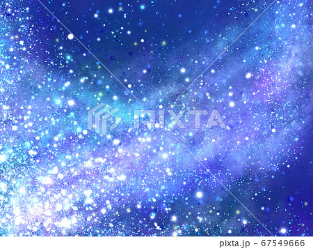 キラキラの宇宙のような光の抽象画のイラスト素材