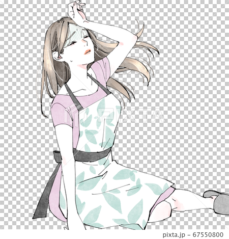 貧血で座り込む女性 67550800