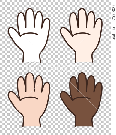 手のサイン 手の平 イラストのイラスト素材