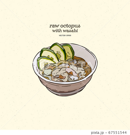 Tako Wasabi - raw octopus, heavily flavored with Tako Wasabi - raw octopus, heavily flavored with 67551544