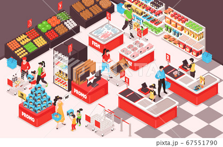 Supermarket Isometric Composition  67551790